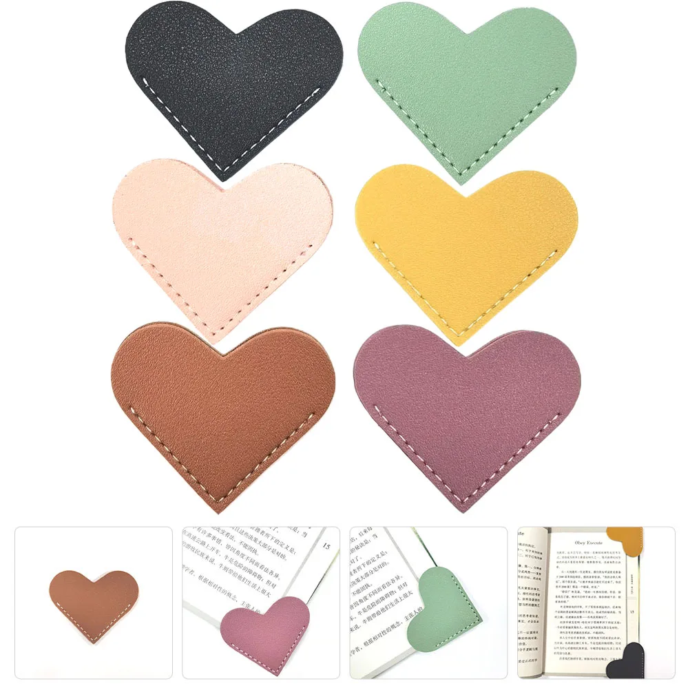

6 Pcs Heart Shaped Bookmarks Set Love Bookmark Cute Corner Page Markers For Women Students Teachers Gifts