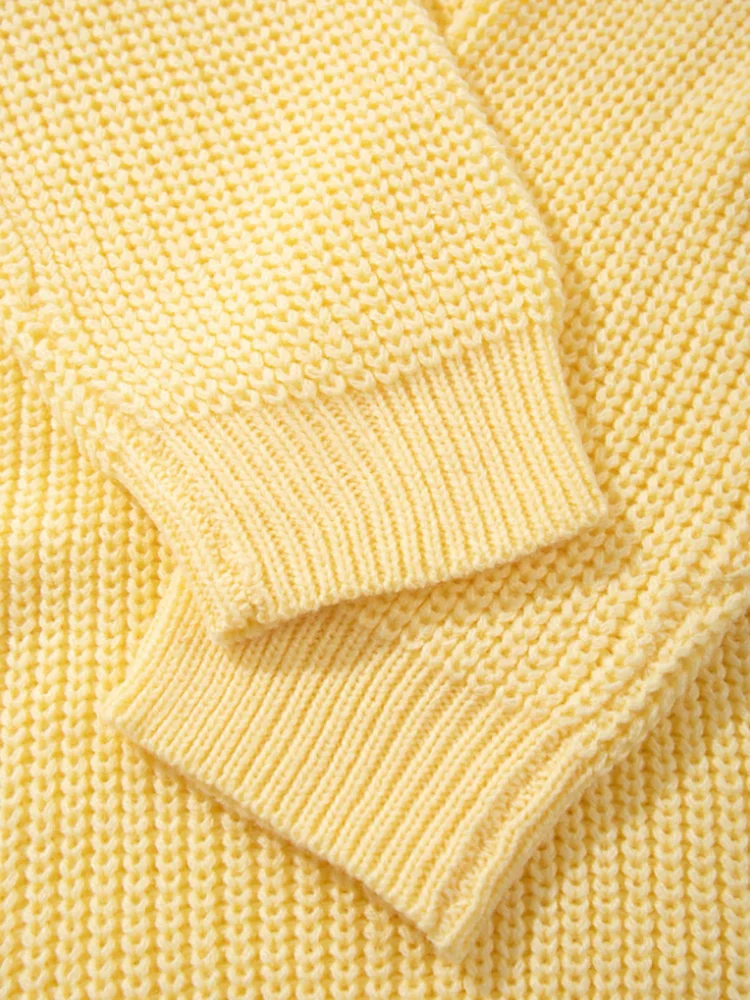 Casual plus size textured commuting loose and versatile stand up collar zipper half open collar pullover long sleeved sweater - view 6