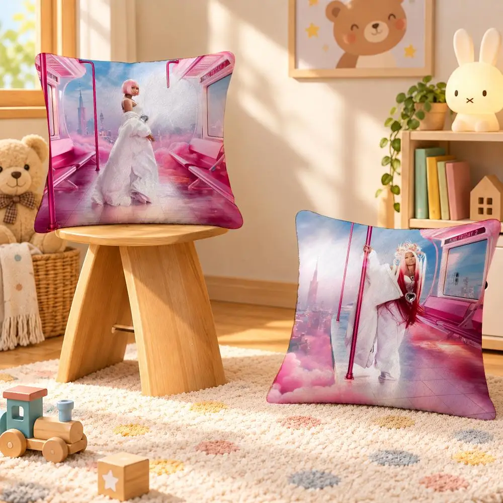 Rapper Nicki Minaj Hip Hop Icon Cushion Cover Personalized Decorative Living Room Home Sofa Bedroom Office Car Decor