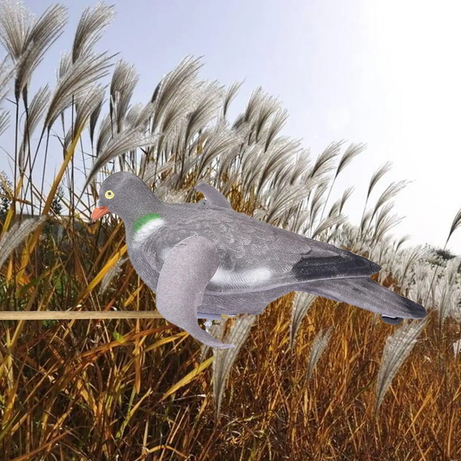 1PC Outdoor Simulation Bait Pigeon Motion Decoy Wind Decoy With Movable Wings For Garden Decor Yard Ornament For Hunting
