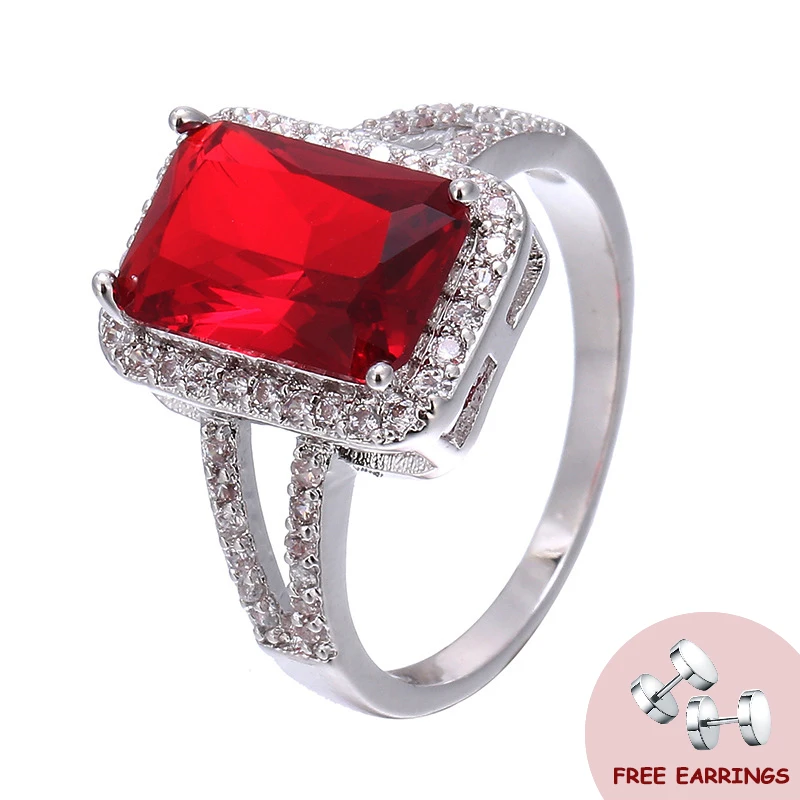 

Luxury Women Rings 925 Silver Jewelry with Zircon Gemstone Accessories for Girl Wedding Party Bridal Gift Finger Ring Size 6-10