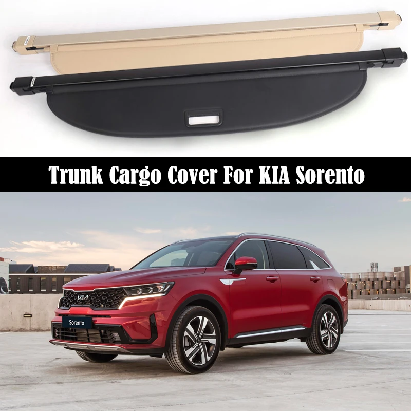 

Rear Trunk Cargo Cover For Kia Sorento 2021-2023 Security Shield Rear Luggage Curtain Retractable Partition Privacy Accessories