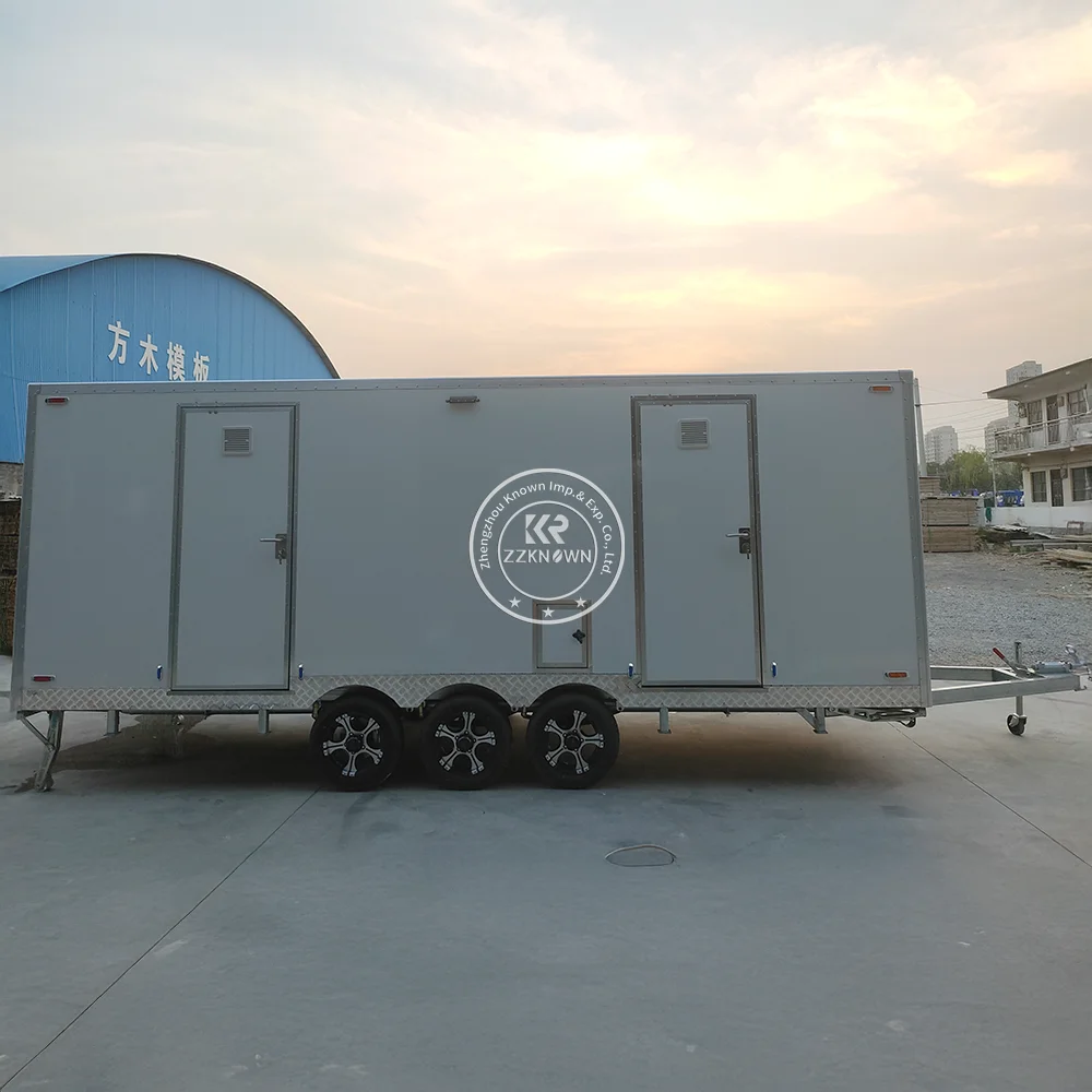 Mobile Outdoor Luxury Portable Bathrooms Toilet Trailer Portable Restrooms Camping Caravan Toilet Trailer For Sale