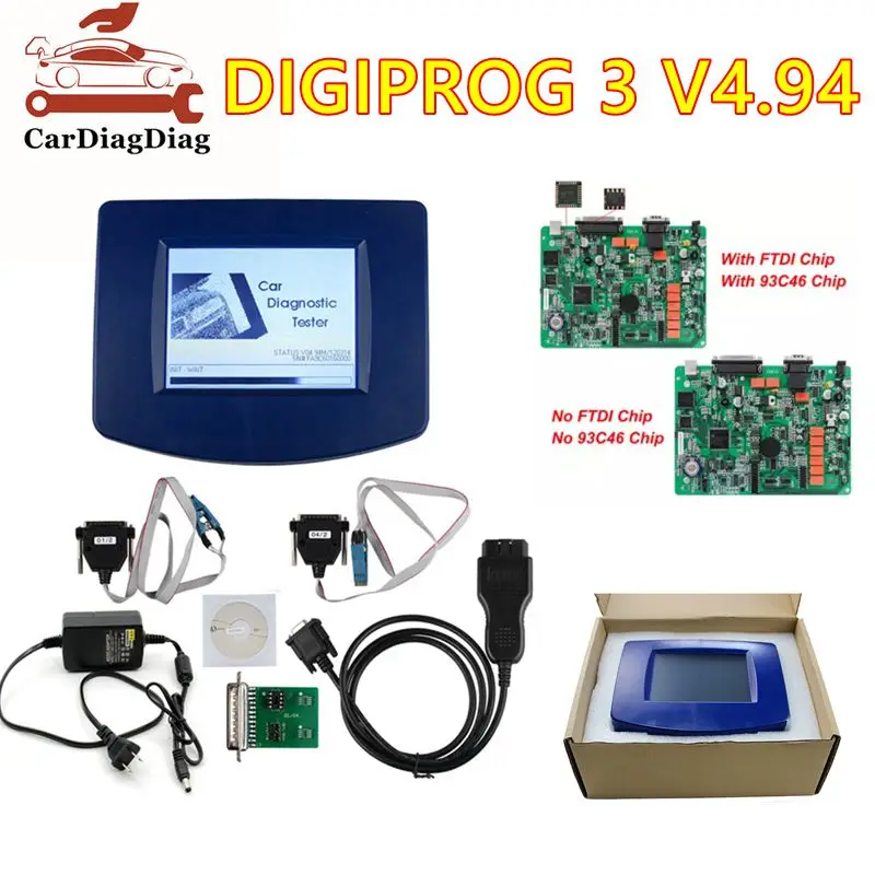 Último juego completo DIGIPROG 3 V4.94 con programador de odómetro FTDI herramienta de kilometraje DigiprogIII para muchos coches con enchufe UE/EE.