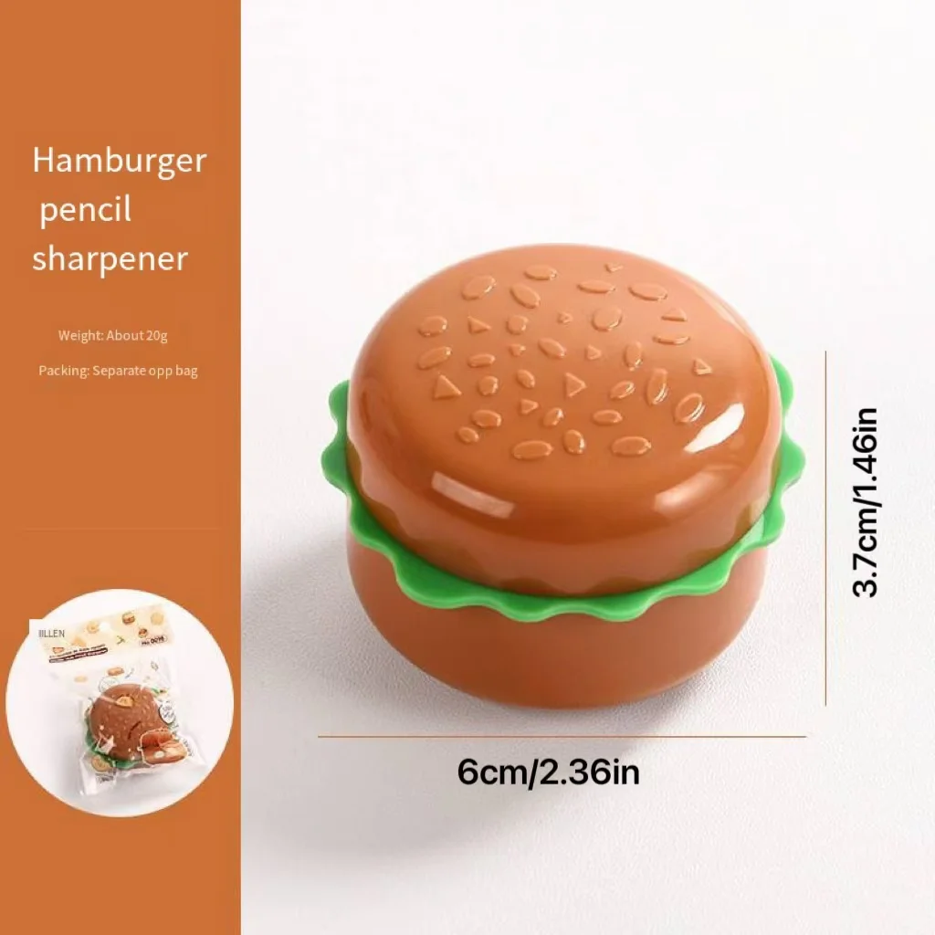 Creative Hamburger Pencil sharpener Cute Double-hole pencil sharpener Office students hold pen sharpener Pencil sharpener