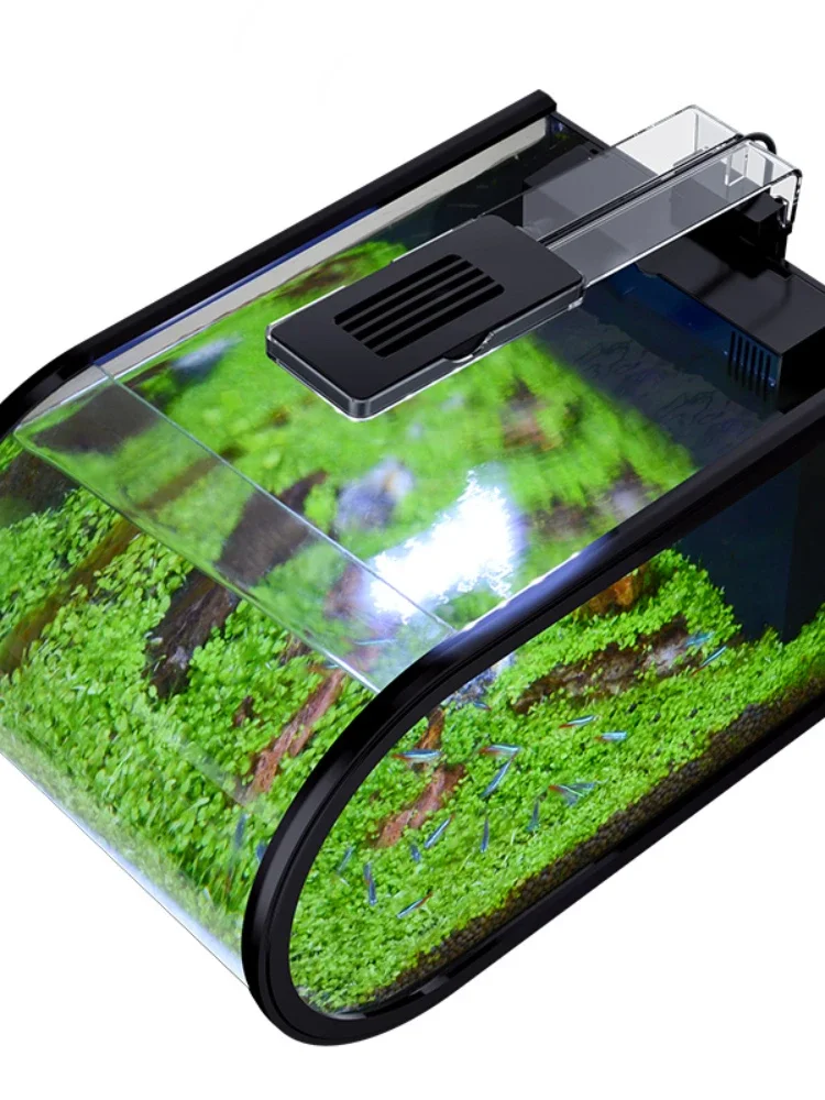Lazy Cylinder Change Water Custom Super White Glass Aquarium