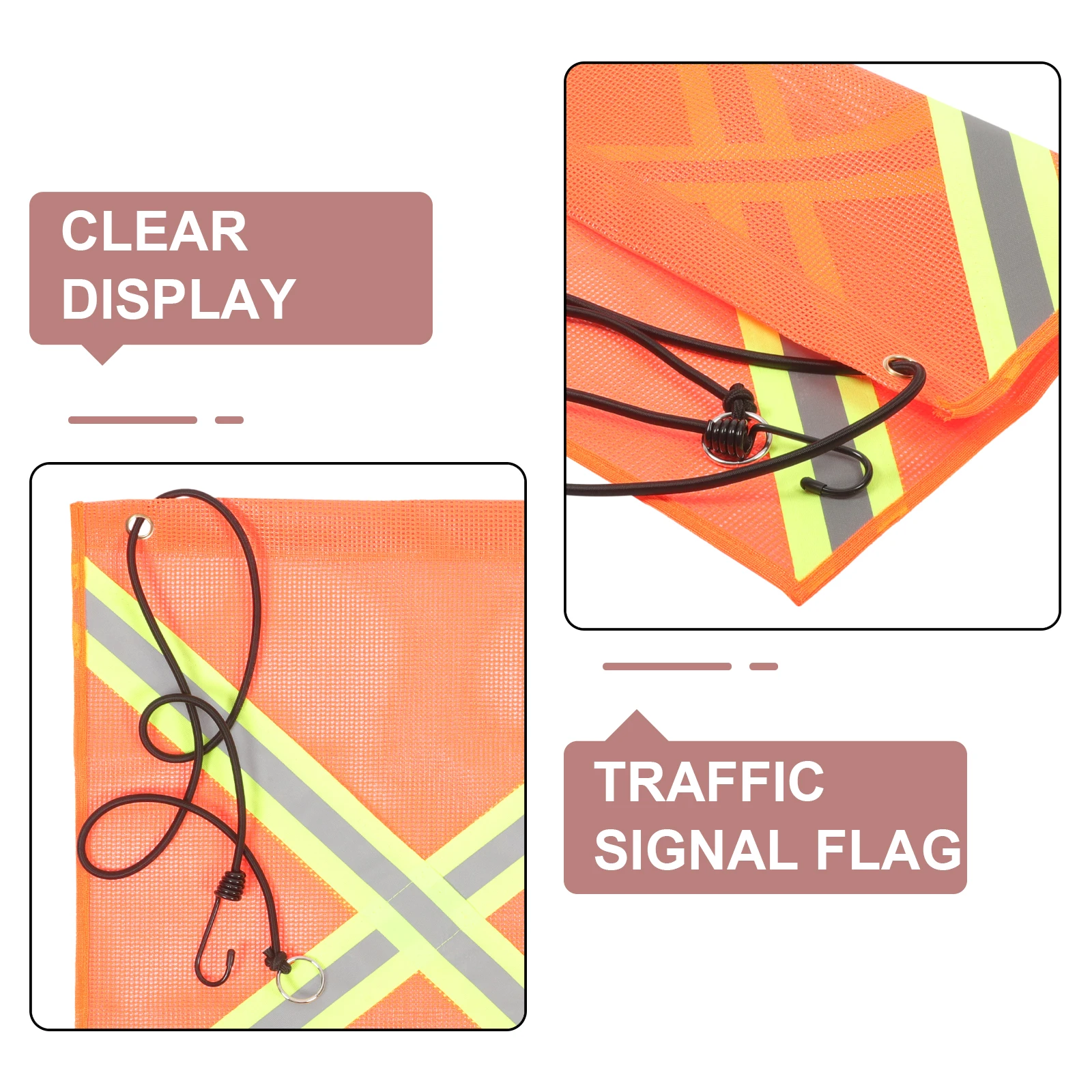 

Reflective Warning Flag 18x18 Inch PVC Mesh Safety Traffic Signal for Trailer Car Night Visibility Waterproof