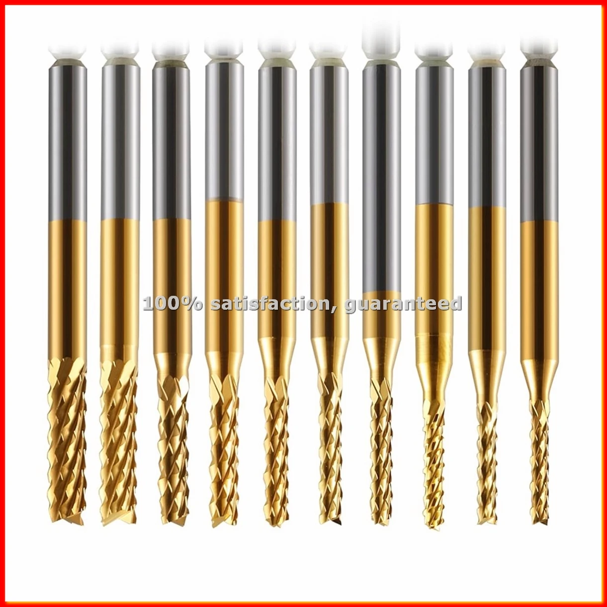 End Mill Sets,10Pcs Titanium Coat End Mill,1/8Inch Shank 0.6-1.5mm Micro-Type End Mill Engraving Bits CNC Router Bits-ABLM