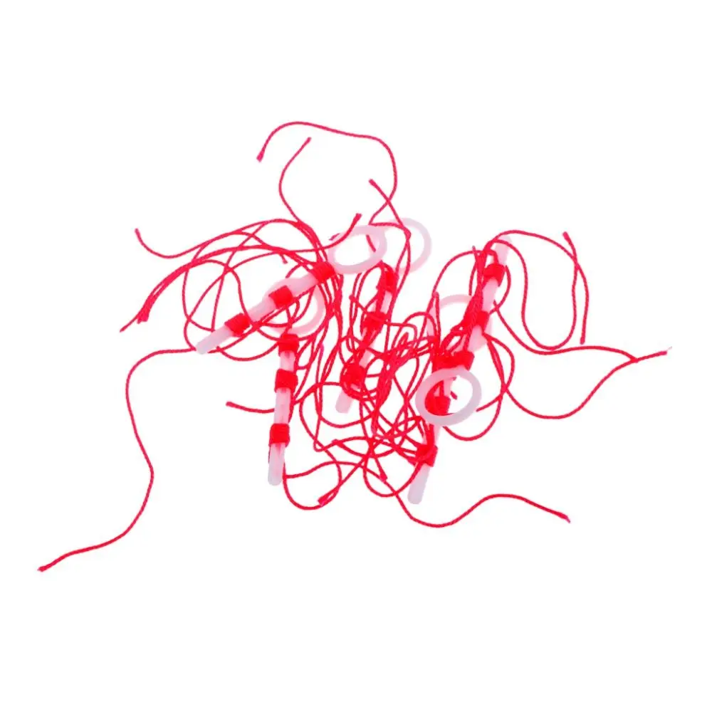 50 قطعة خيط القطن بوبر لوبر وقف عقدة الحبل سلسلة أدوات الصيد خيط القطن عقدة برتقالي/أحمر/أصفر البلاستيك روك الصيد