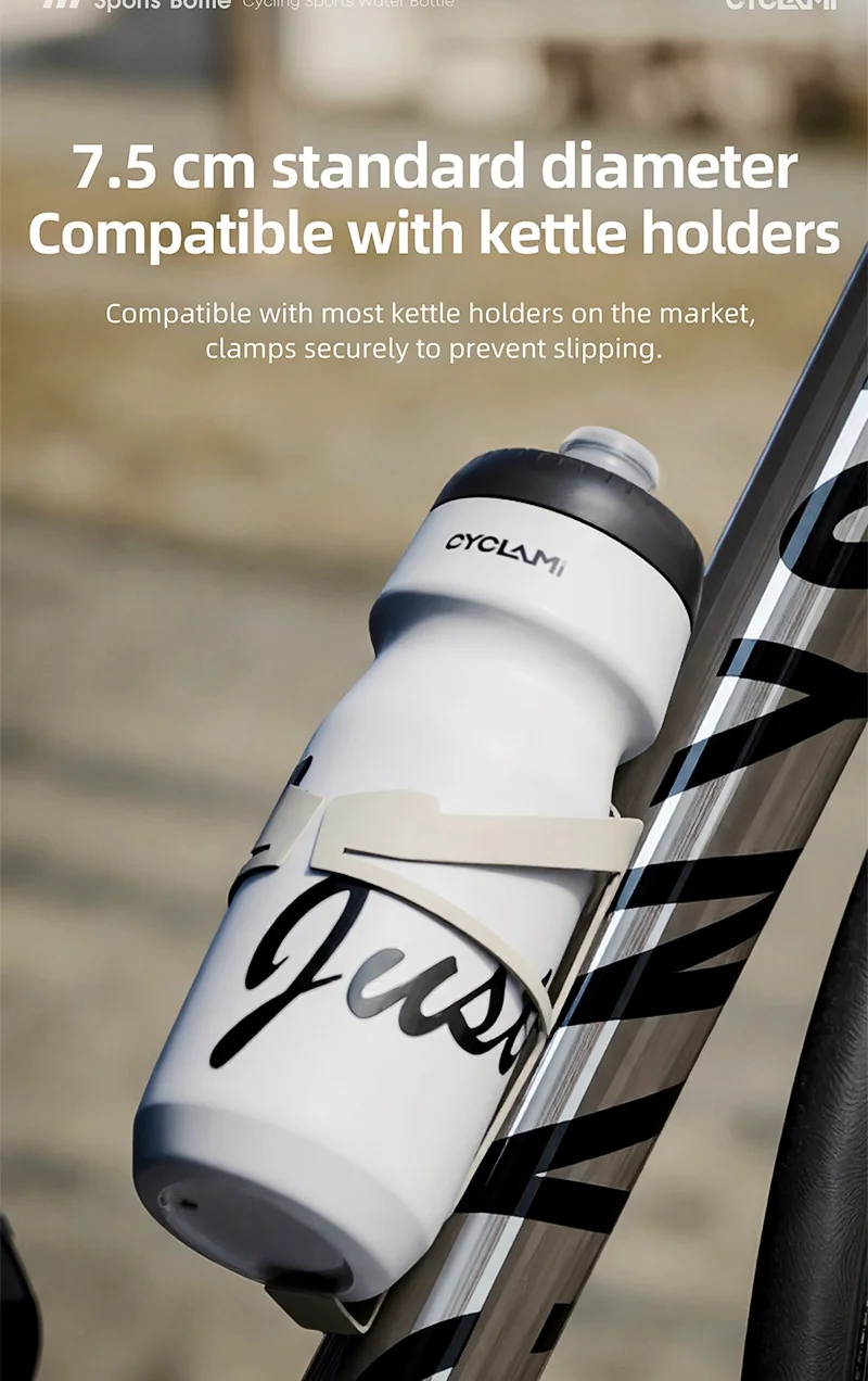 CYCLAMI Fahrrad-Trinkflasche 650ml Ultraleicht Auslaufsicher Quetschbar Geschmacksneutral für Camping Wandern Sport Fahrrad – Detail 6