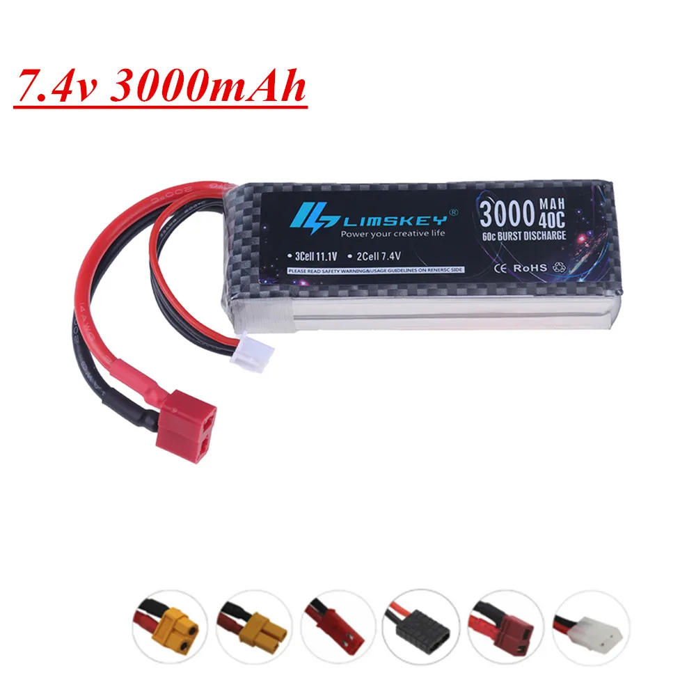 2S Lipo Battery 7.4v 3000mAh For MJX H16 RC High-Speed Racing Car Drone Quodcopter Toys Spare Parts аккумуляторная батарея