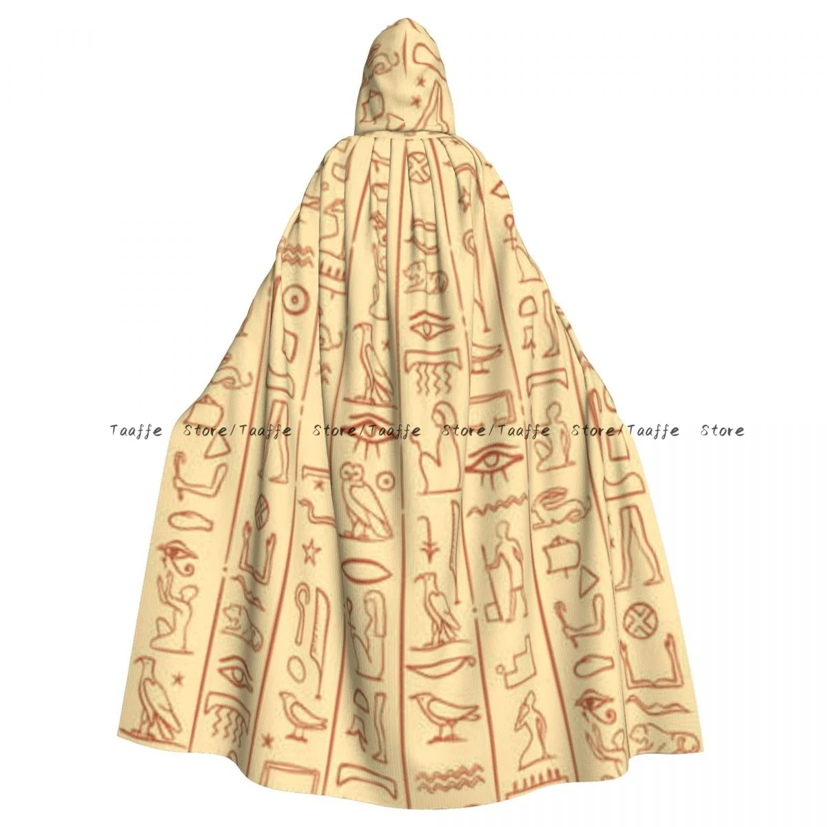 Ancient Egypt Egyptian Hieroglyph Symbols Witch Cloak Halloween Cosplay Costume Adult Unisex Cloak Retro Ages Cape