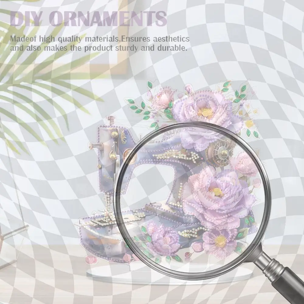 

Double Sided Special Shaped Blossoms Sewing Machine Diamond Painting Desktop Decor Diamond Painting Ornament Kits for Home Decor