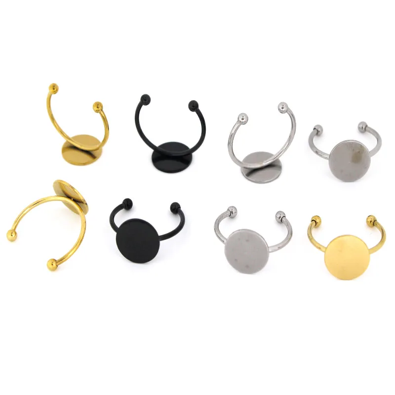 10pcs Stainless Steel Open Ring Settings for Jewellery Making