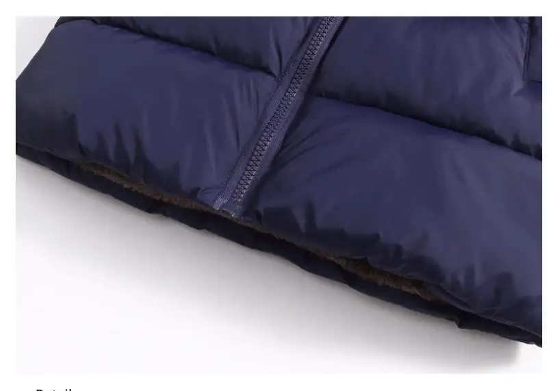 Neue doppelseitige Winter-Daunenjacke für Kinder, Jungen und Mädchen, mittellanger warme Mantel mit Bärenohren-Kapuze. – Detail 21