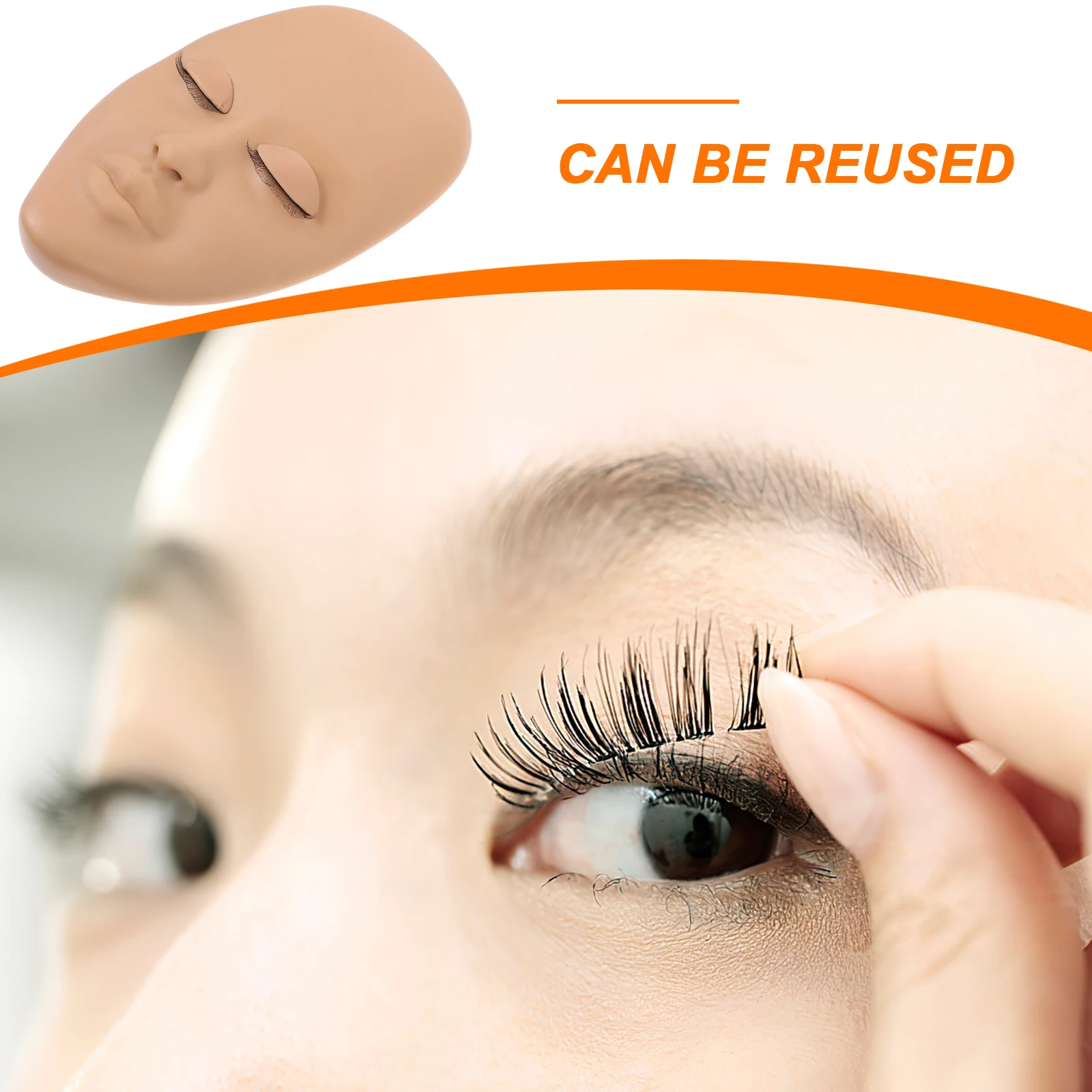 

Lash Mannequin Head Eyelash Extension Makeup Practice Face Realistic Texture Training Tool Beginners Professionals