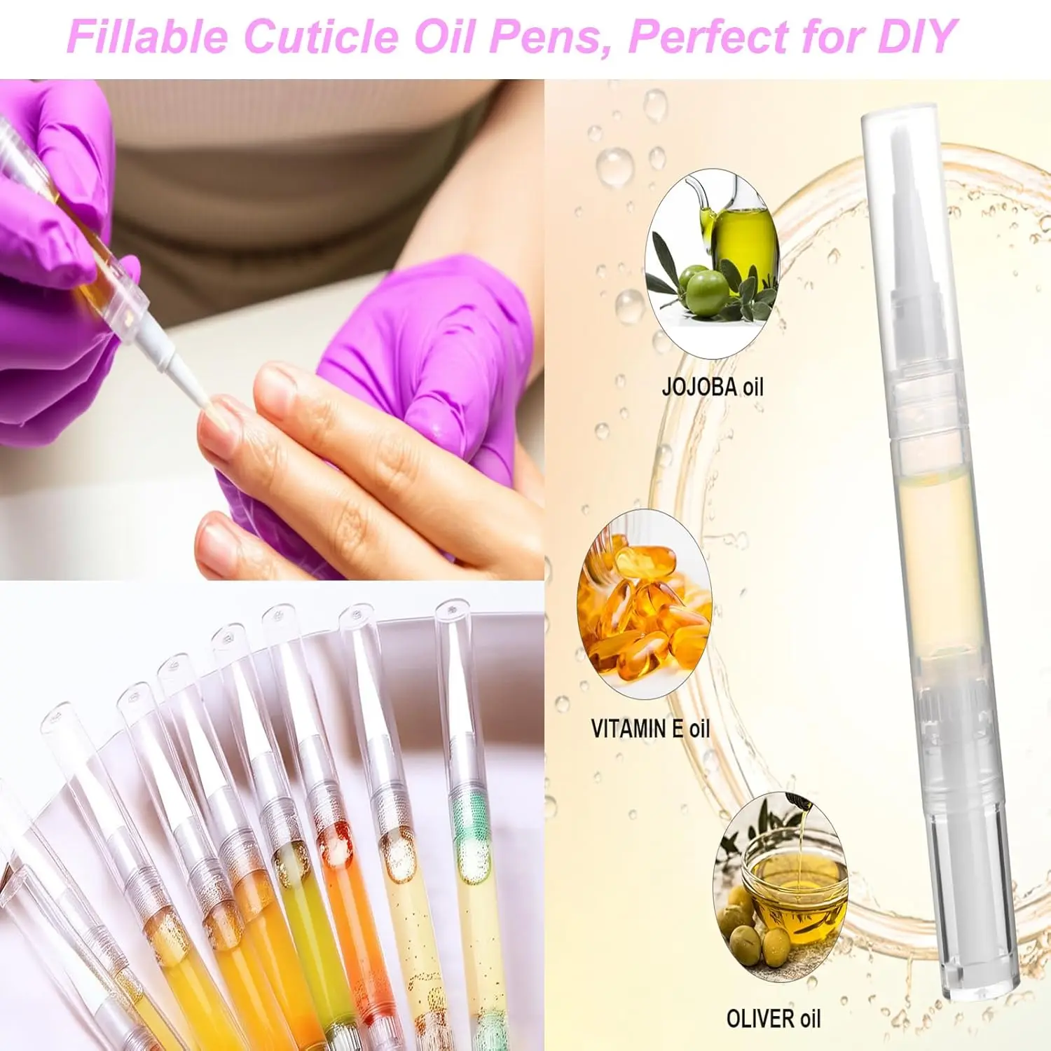 12 Pcs 3ml Empty Cuticle Oil Pens, Fillable Nail Oil Pen with Brush, Transparent Twist Pens, Lip Gloss Cosmetic Container view 6