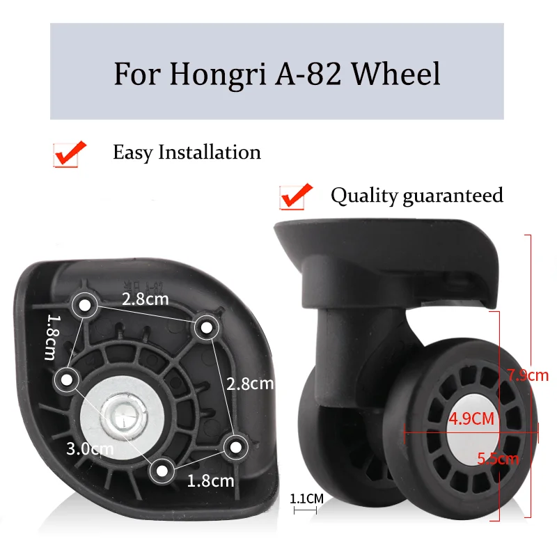 

Suitable For Hongri A-82 Universal Wheel Trolley Case Wheel Replacement Luggage Pulley Sliding Casters wear-resistant Repair