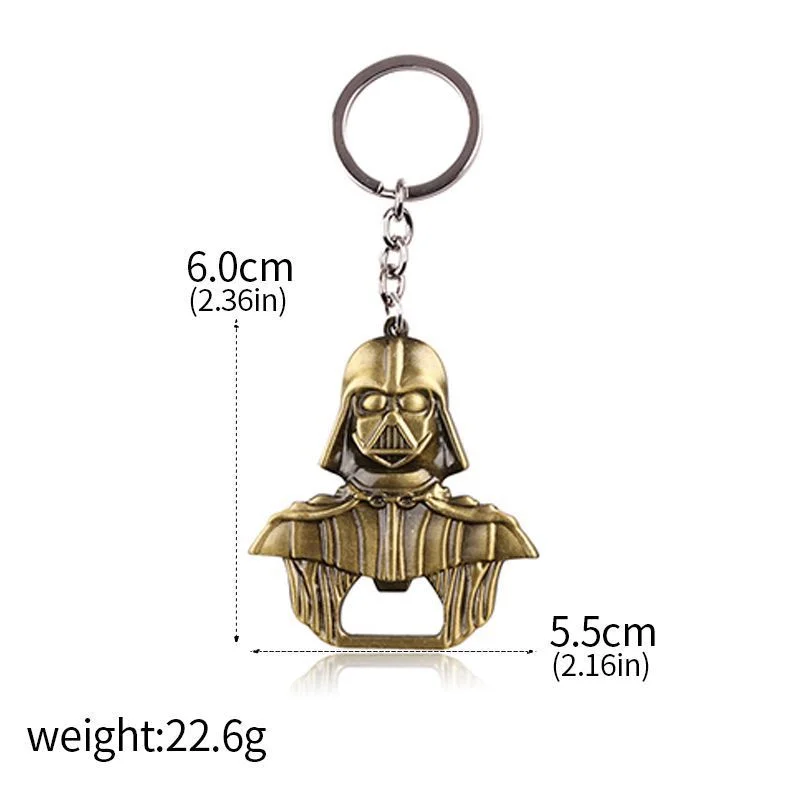 Star Wars Schlüsselanhänger Darth Vader Weißer Ritter BB-8 Raumschiff Flaschenöffner Anhänger Unisex Auto-Accessoire Rucksack Geschenk