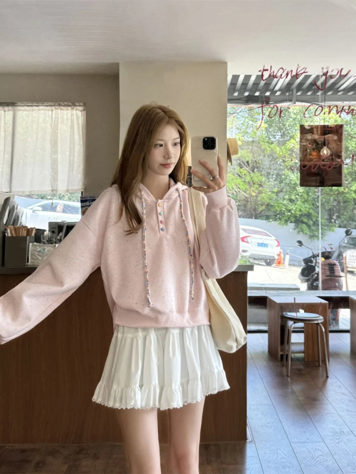 

Korean Chic Hooded Thickened Fleece Women's Sweatshirt Autumn Winter New Loose Meat Conceal Slimming Unique Silver Velvet...