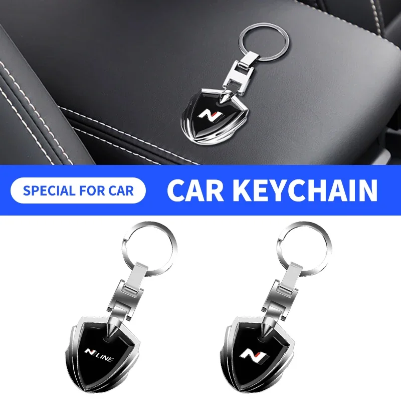Llavero de metal con emblema de coche, llaveros de metal 3D para Hyundai SOLARIS Veloster VERNA ATOS ATOS N line Coupe, accesorios