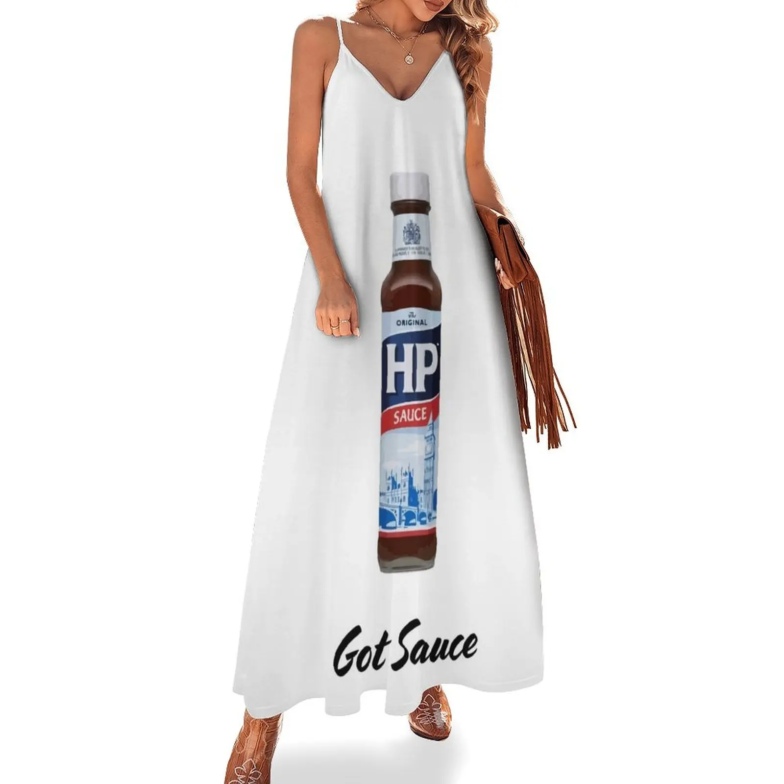 

Got Sauce HP Sauce Brown Sauce Sleeveless Long Dress Women's dresses Dress vintage dress summer