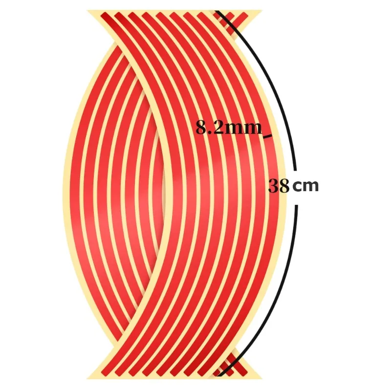 New 1set of 16pcs Sticker Reflective Rim Stripe Tape Bike Motorcycle Stickers Steel Ring Sticker for Z750 Z800 MT07 18 in Wheel