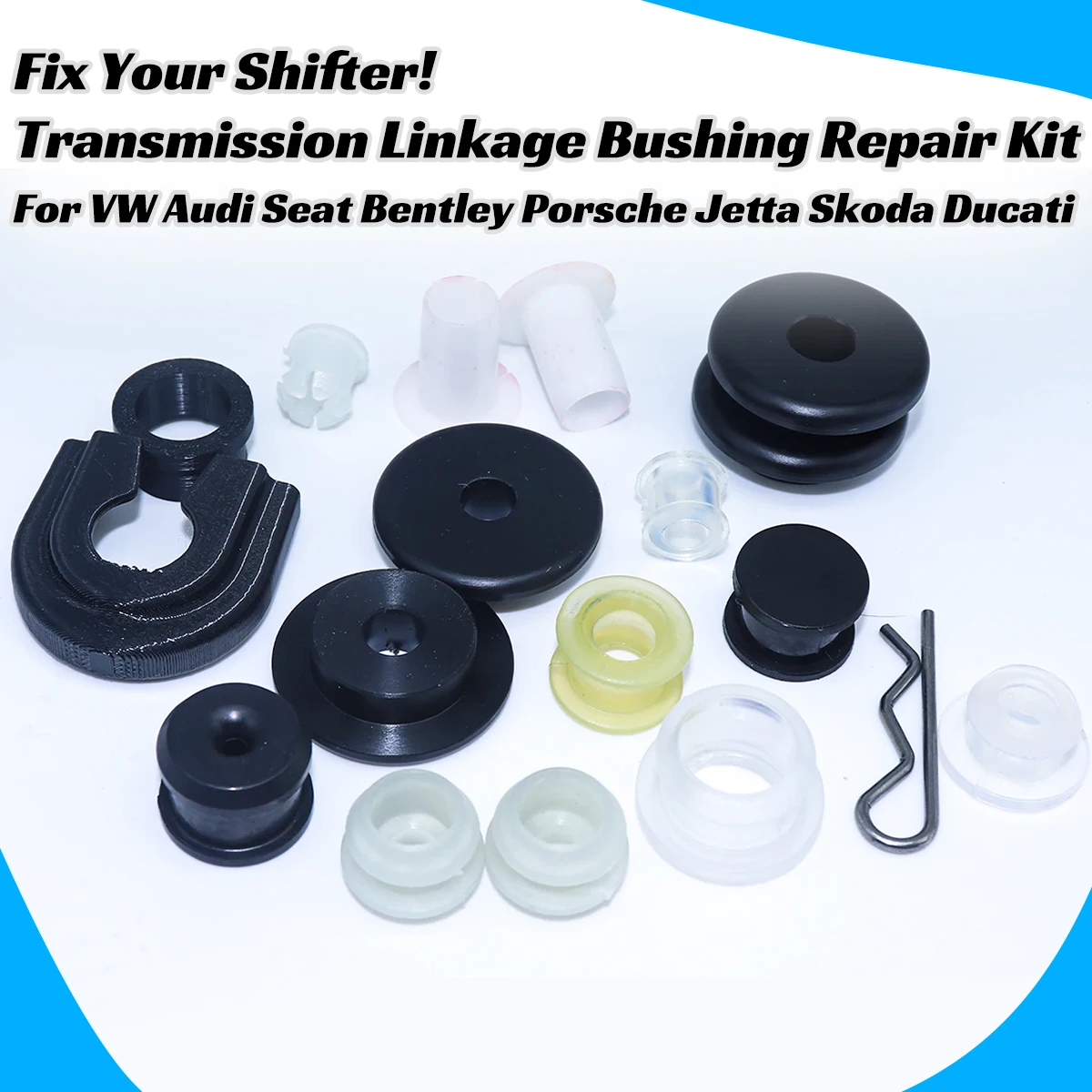 For VW Audi Seat Bentley Porsche Jetta Skoda Ducati Gear Shift Cable Bushings Lever Linkage Bush Shifter Sleeve Clip Replacement