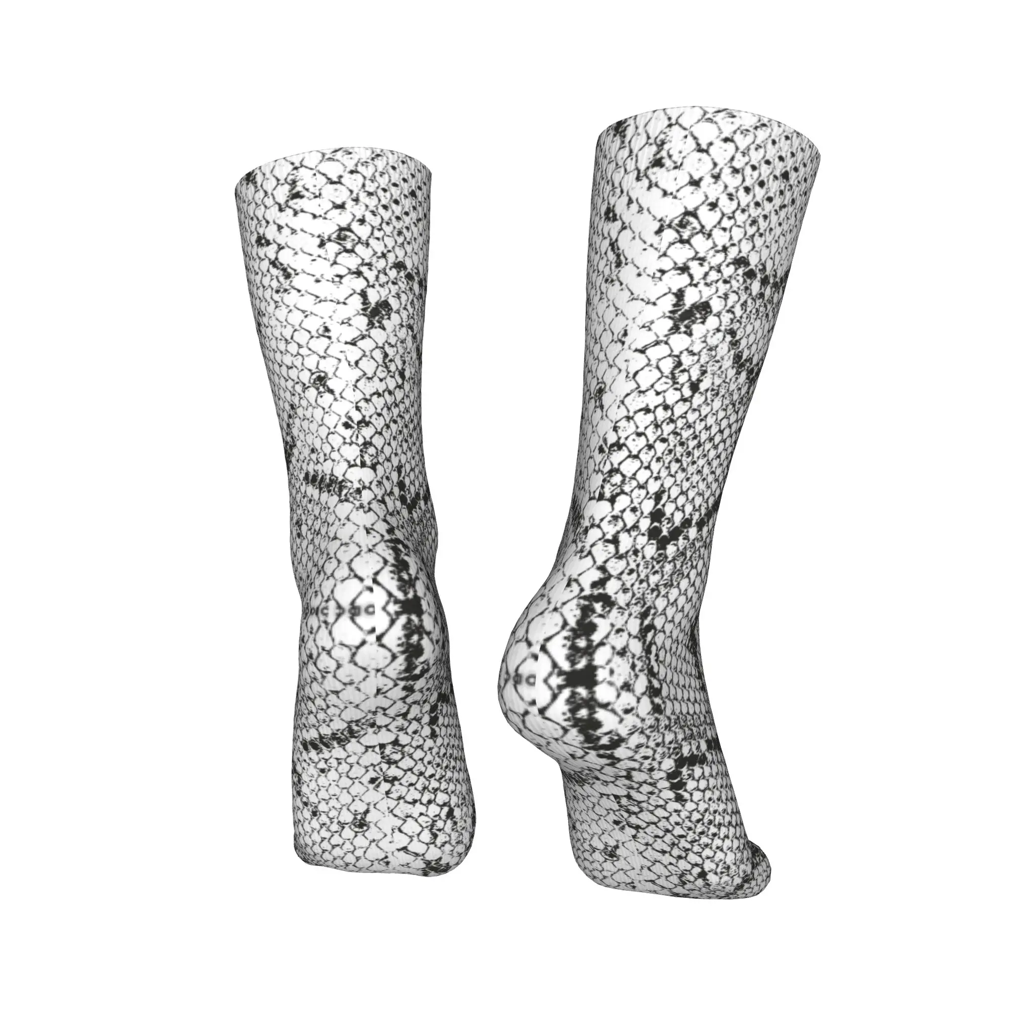 Calcetines con estampado de textura animal de piel de serpiente para hombres y mujeres calcetines cálidos con estampado 3D para deportes de baloncesto