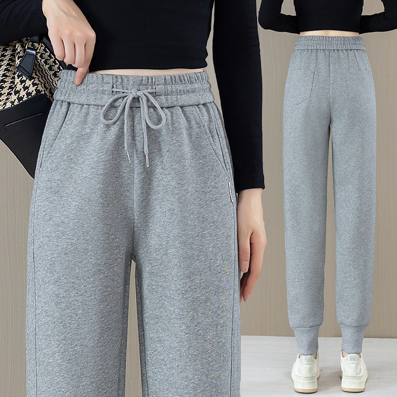 

Женские спортивные брюки для весны и осени 2024 года. Новые повседневные джоггеры для невысоких женщин, подходящие для бега осенью, в стиле гарем.