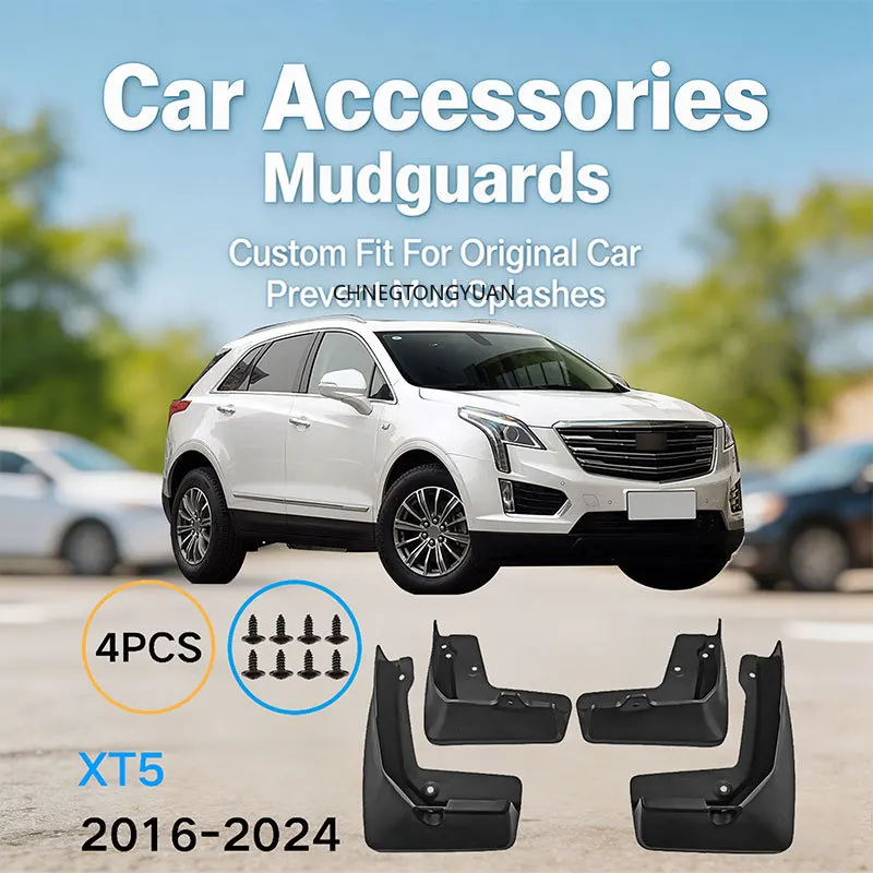 Mudguards FOR Cadillac XT5 2016-2024 Fenders Car Mud Flaps Splash Guards ABS Black Exterior Modification Accessory Anti Mud Sand