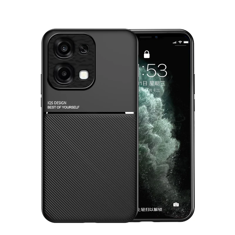 For Oppo A5 A6 Pro Phone Case Ultra-thin Magnetic Texture Leather Case for Oppo A5 A6 5G A60 A5X Back Cover Mobile Phone Coques view 2