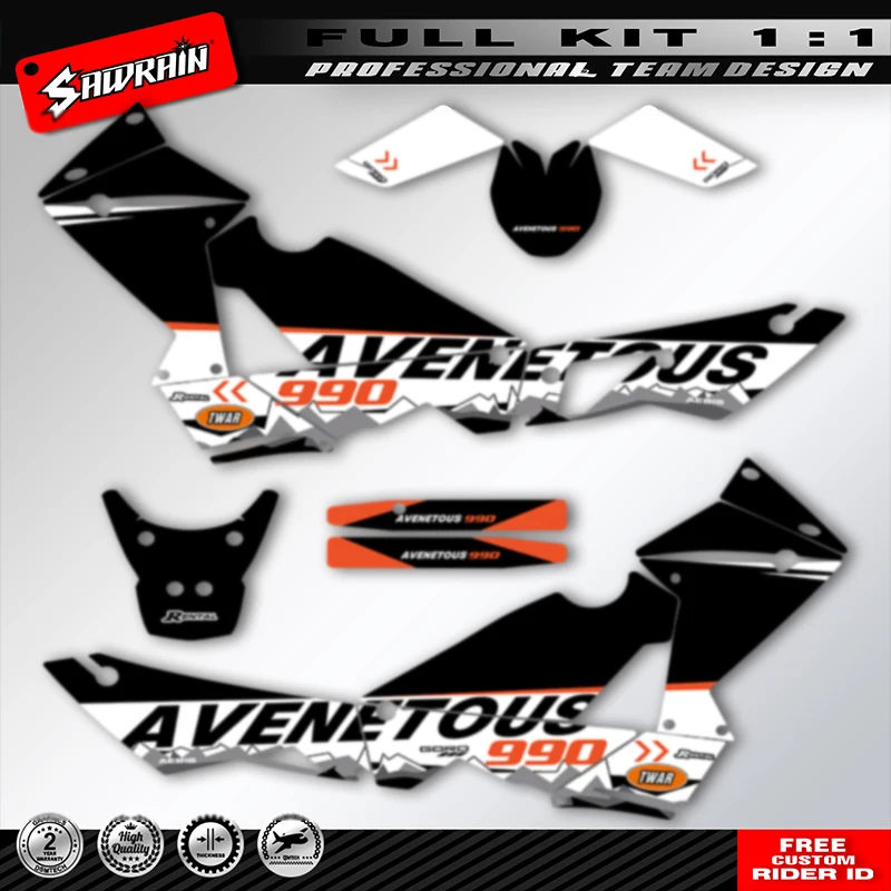 Sawrain For KTM Adventure 990 ADV R S 2003-2016 Custom Team Motorcycle Graphics Backgrounds Decals Stickers Kit