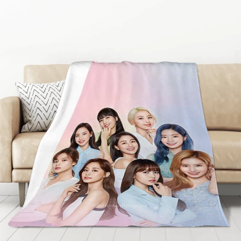 Selimut Kpop Dua Kali untuk Selimut Sofa Dekoratif Tempat Tidur Lempar & Lempar Berbulu Anime Lembut Berbulu Ganda Bulu Kustom Antistatis Anak