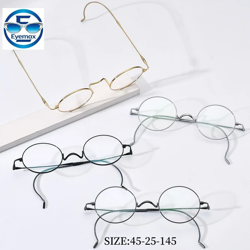 

Оправа для очков 2026: ультралегкая титановая, ретро-круглая, для женщин и мужчин, винтажная, оптическая, для коррекции близорукости, модная, с диоптриями, 45-25-145