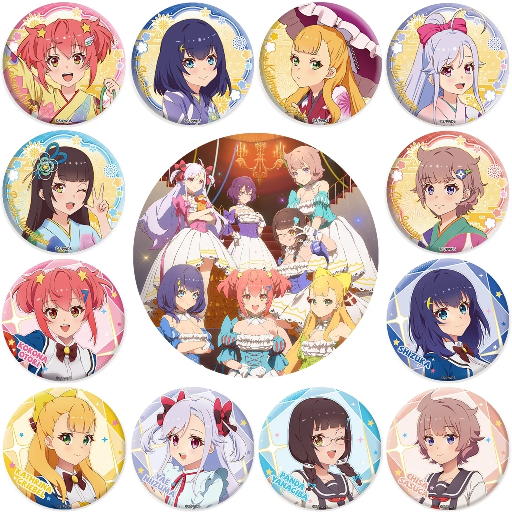58mm anime mundo dai estrela otori kokona shizuka kathrina grave cosplay traje crachá pino spte flandres broche ﻿   Adereço Natal Gilf