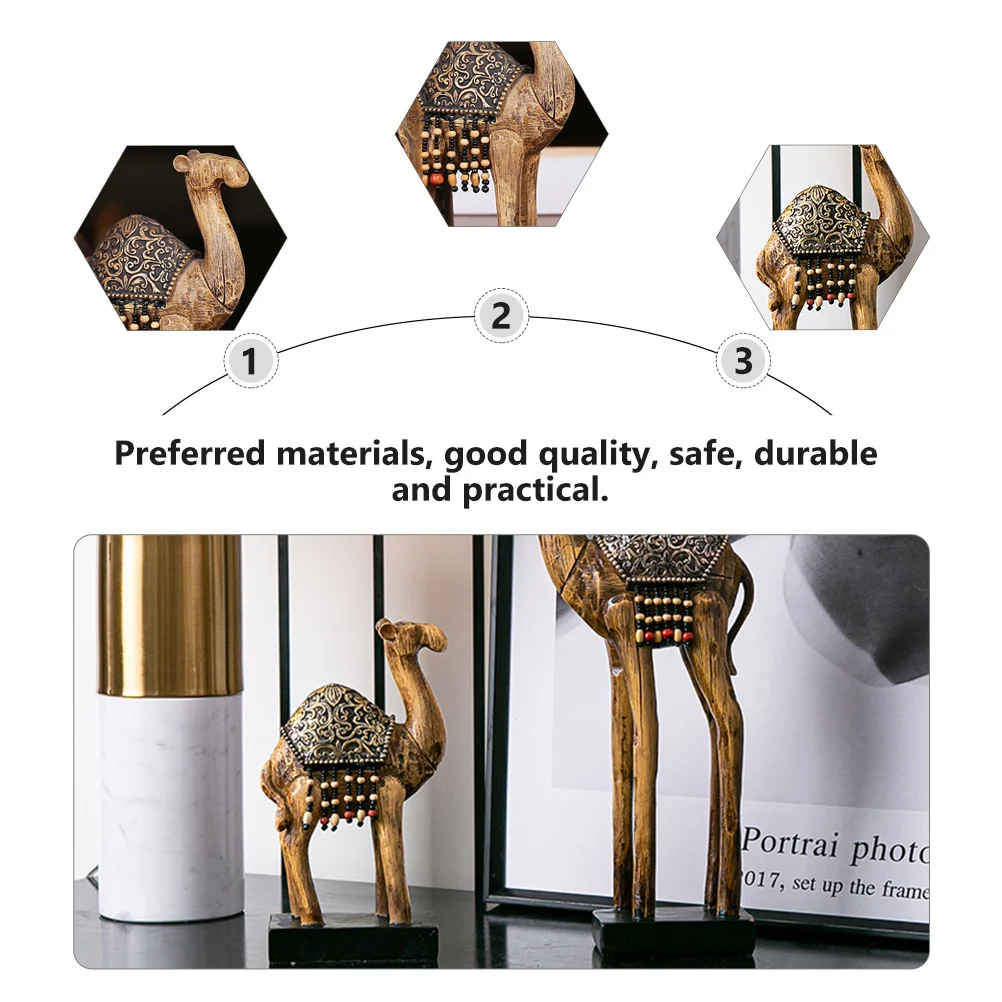

Resin Camel Decor Artificial Wooden Desktop Ornament Vivid Creative Craft For Home Office Hotel Simulated Camel Desktop Decor