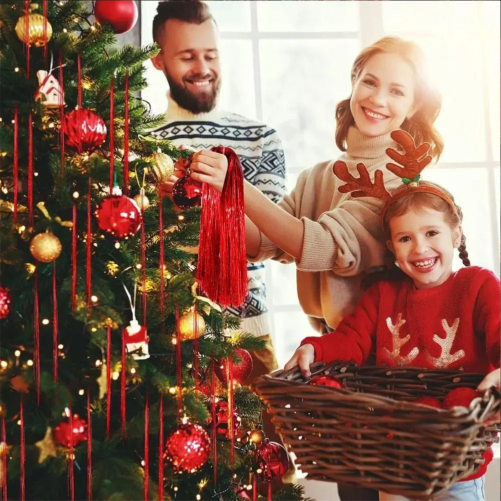 5000 Stränge Eiszapfen Schillerndes Lametta Folie Fransengirlande für Weihnachten Weihnachtsbaum Abschlussfeier Zubehör Urlaubsdekoration – Detail 11