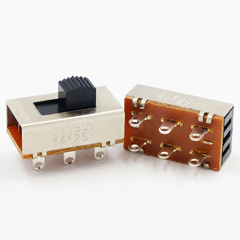 2szt On-Off 3 Position 2P3T PCB Panel Slide Switch 6 Pin High Current 3A 250V Przełącznik zasilania lodówki samochodowej