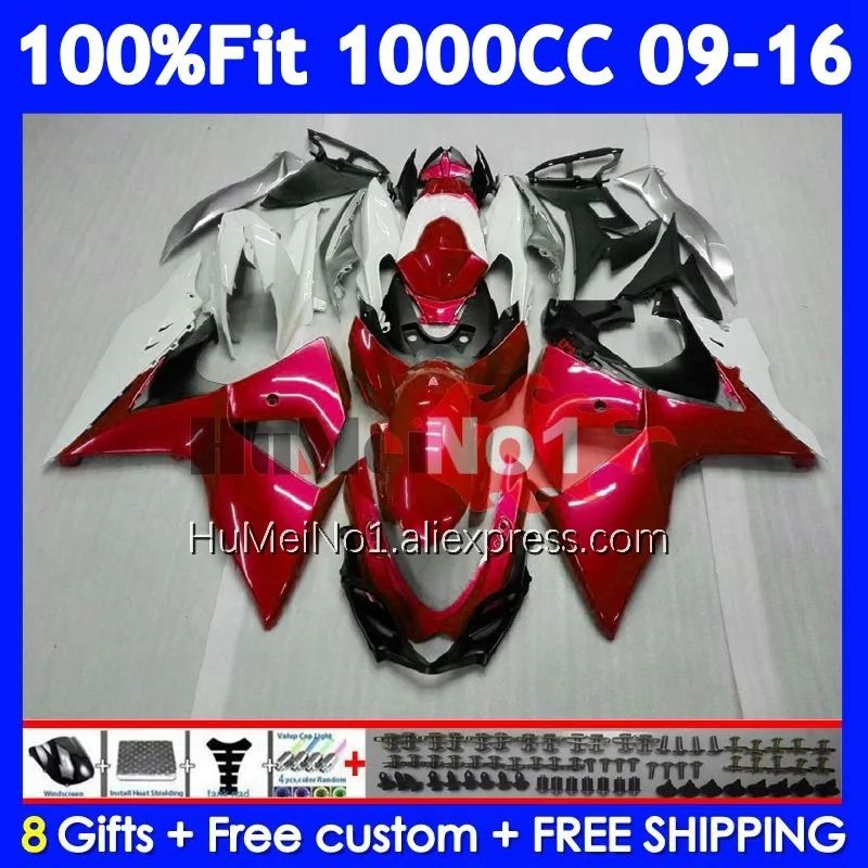 Injection Kit For SUZUKI GSXR 1000 K9 Pearl red GSXR-1000 GSX-R1000 121No.52 GSXR1000 09 10 11 12 2013 2014 2015 2016 Fairing