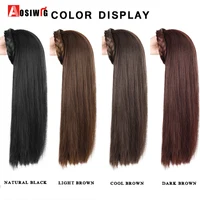 AOSIWIG Synthetic Long Curly Half Head Style Wig Heat Resistant Hair Costume Christmas Party Cosplay Natural False Hairpieces 6