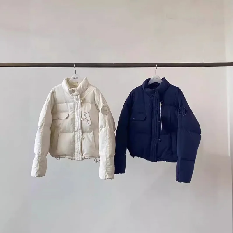 

Erume Dongda Gate 23 New Faion Versatile Simple Casual Thi Goose down Jaet Outerwear Street Sle Straight Cut Cotton