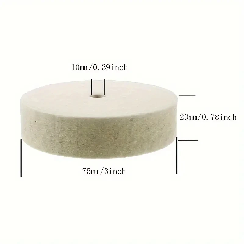1Pc 3 Inch Wool Polishing Wheel Buffing Pads Angle Grinder Wheel Felt Polishing Disc For Metal Marble Glass Ceramics