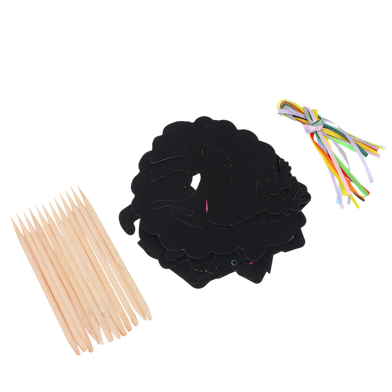 1 set di fogli artistici in carta antigraffio natalizia Disegni stilo in legno facili da usare Esplorazione creativa divertente per regali per bambini