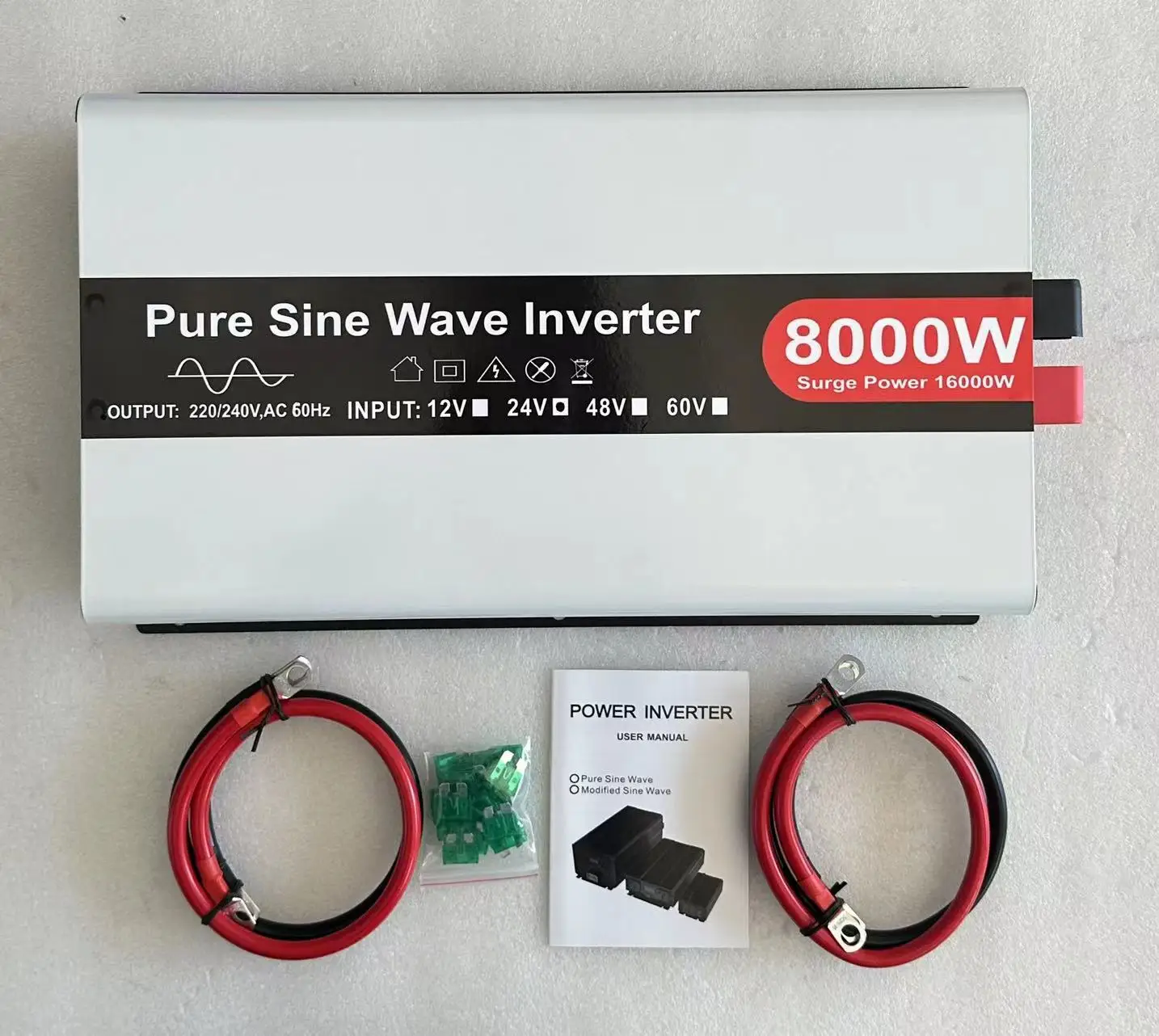 16000W 8000W Pure Sine Wave Inverter 8KW DC 12V 24V 48V To AC 110V 120V 220V Portable Charger Solar Off Grid Power Inverters