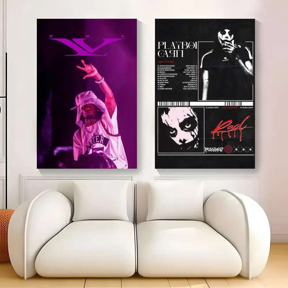 Playboi C-Carti Fashion Painting Calligraphy Exhibition poster photo oil painting canvas synthetic fiber for living dining room