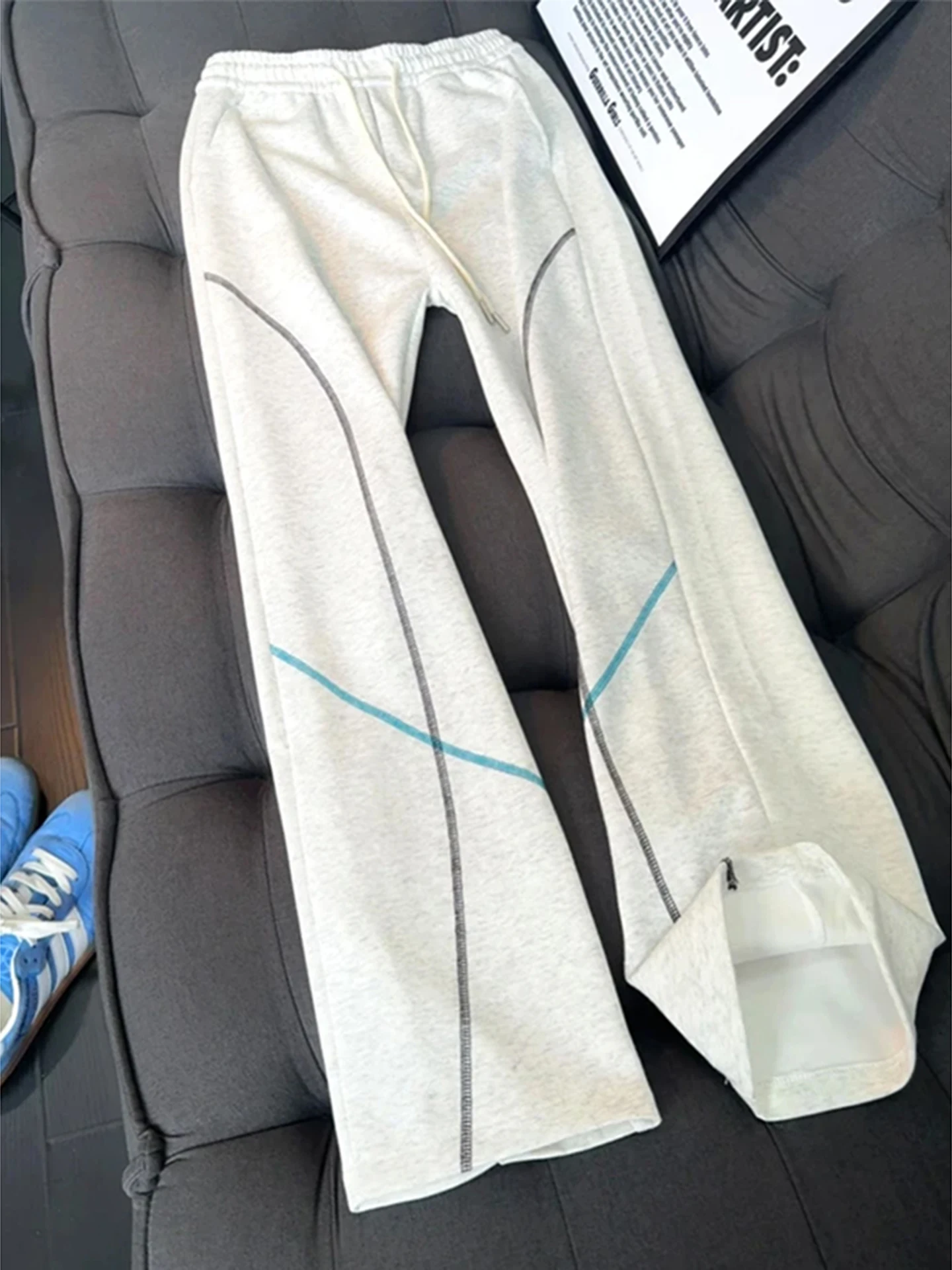 

Мужские спортивные брюки с косым кроем, осенние, в стиле Hsu Line, струящиеся, с эффектом драпировки, прямые, Cleanfit, американского кроя