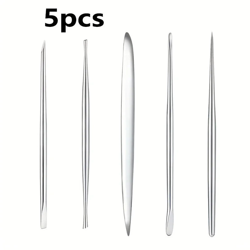 5Pcs Stainless Steel Ceramics and Clay Sculpting Tool Set-Ribbon Carving Tools for Pottery,Uncharged Crafting Accessories