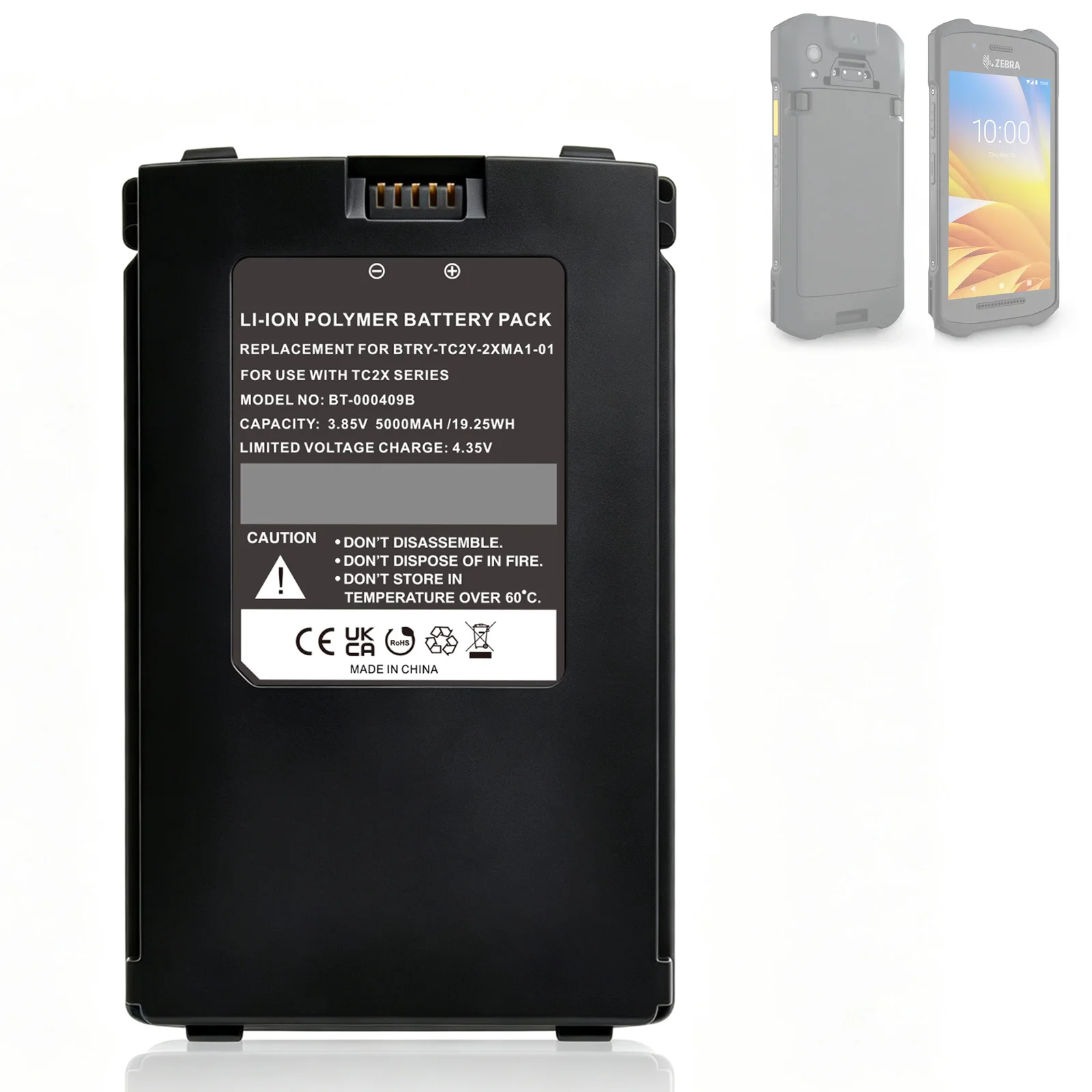 JINVAL 5000mAh For Zebra TC21 TC26 TC20 Battery 3.85V BTRY-TC2Y-2XMA1-01 BT-000409A Battery For Zebra TC21 TC26 TC20 PDA Battery