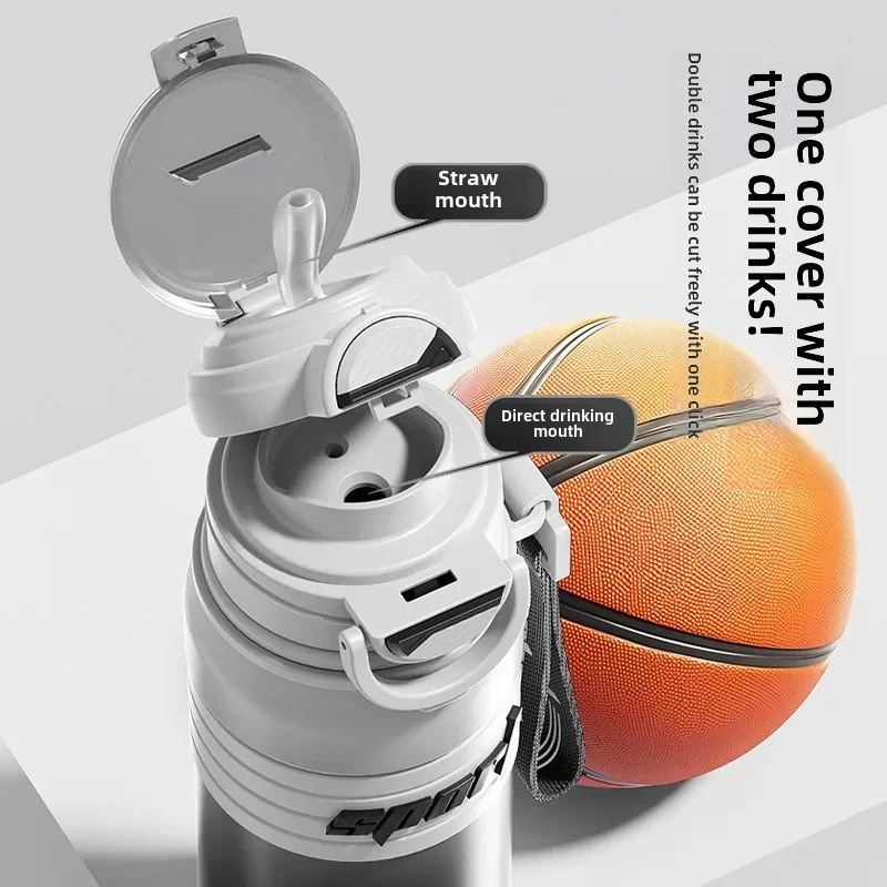 680 مل 316 ترمس من الفولاذ المقاوم للصدأ زجاجة رياضية خارجية سعة كبيرة تصميم مقبض صنبور مزدوج #4